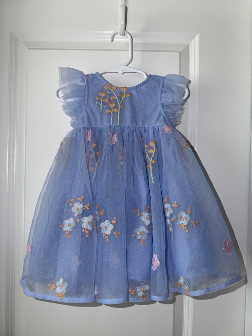 next Lavender Blue Floral Embroidered Tulle Dress